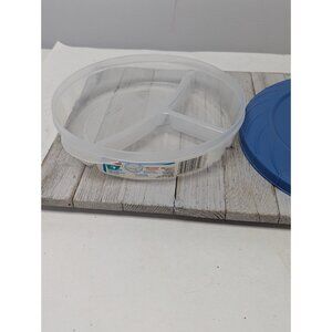 Rubbermaid #14 Servin Saver 556 B Divided Food Storage Container Blue EZ Lid